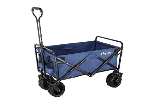 Garden Trolley Collapsible Camper Van Pulled Four Off-Road Vehicles and Heavy-Duty Adjustable Handle Outdoor Festival car,Blue