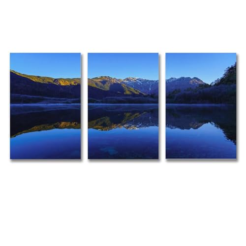 3枚 水面に映る長野県上高地 絵画 インテリア ポスター 美しい自然の風景 日本の風景写真 アートパネル 風景画 自然風景 絵 アートポスター 装飾画 キャンバス 飾り絵 壁飾り 壁の絵 玄関 壁掛け 額無し 40x60cm