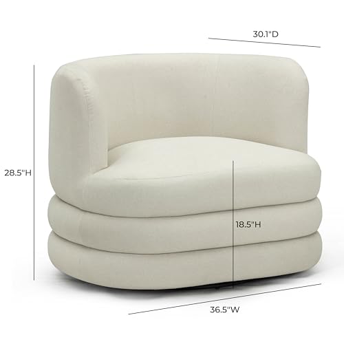 Sillón Lounge Giratorio Cremoso Tela Suave miniatura 2