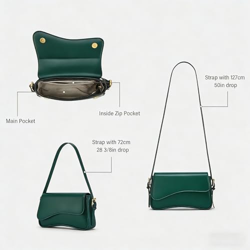 Image of Amszke Shoulder Bag for Women Y2K Crossbody Purse PU Leather Underarm Handbag 2 Adjustable Strap for Daily Commute Travel