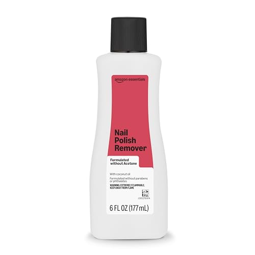 Amazon Essentials Nail Polish Remover Non-Acetone With Coconut Oil Formulated without Parabens or Phthalates 6 Fl Oz
