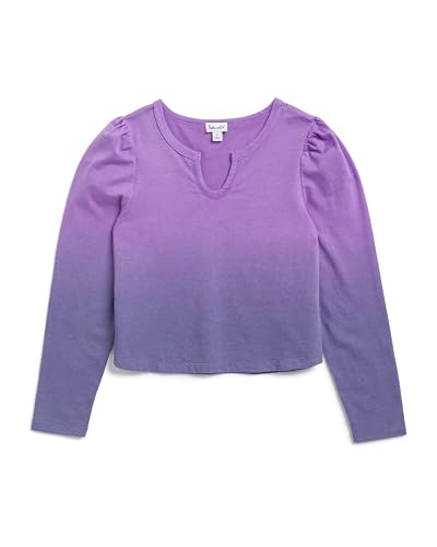 T-shirt à manches longues violet ombré pour fille en coton doux