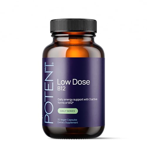 Potent Nutri Low Dose Vitamin B12 (as Adenosylcobalamin Hydroxocobalamin & Methylcobalamin) - 30 Capsules
