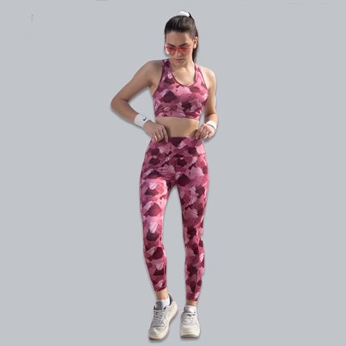 Image of SOIE Women's Medium Impact Quick Dry Padded Racerback Printed Athleisure Sports Bra