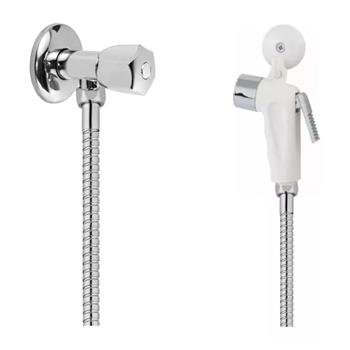 Ducha Higiênica com Gatilho e Suporte, Branco/Cromado