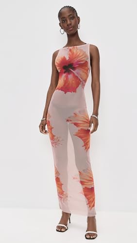 Good American Women's Gauze Mesh Maxi Dress2