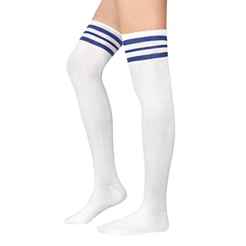 Image of Zando Womens Stripes Thigh High Socks Thigh Highs Casual Knee High Stockings