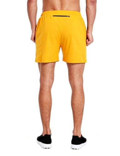 Image of EZRUN Men's 5 Inches Running Workout Shorts Quick Dry Lightweight Athletic Shorts with Liner Zipper Pockets