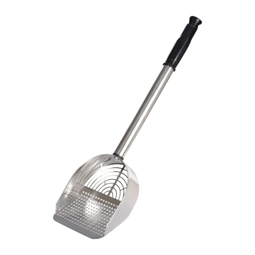 ????? Cat Litter Scoop Sturdy Stainless Steel Mesh Scooper Cleaning Tool Portable Pet Cleaning Mesh for Cat Box, Silver