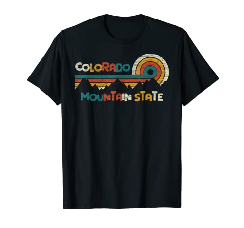 Colorado Mountain State Rocky Mountains Retro Tee Esquí Camiseta