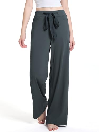 Sevego Tall Women's High Waisted Wide Leg Casual Pants - Grey