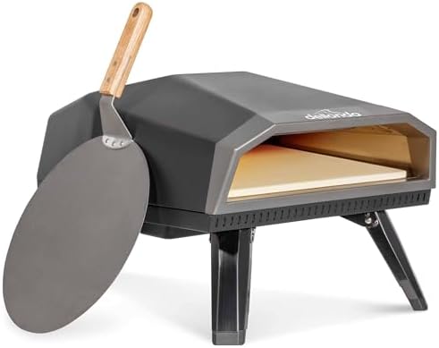 Dellonda Gas Pizza Oven with Gas Regulator, Water-Resistant Cover & 12" Pizza Peel - DG257