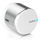 Tedee GO2 Alu - Serratura intelligente retrofit per porta, serratura digitale con blocco automatico e app, sicurezza Smart lock accesso senza chiave