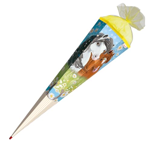 Cornet surprise chevaux de fleurs jaune de 85 cm comme cadeau de rentrée scolaire idéal