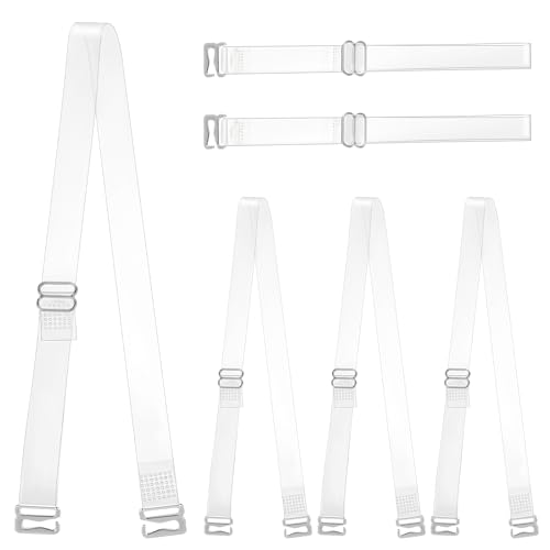 Image of KALIONE Clear Bra Straps, Invisible Non-slip Transparent TPU Adjustable Shoulder Replacement Straps for Women Girls