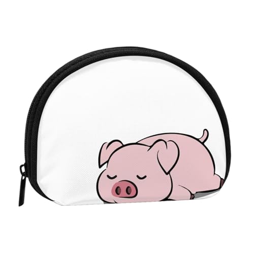 ピンクのブタ 怠けている レザーウォレット小銭入れあ ロングウォレッポーチ がま口財布 ミニ財布 多機能 お札入れ カード収納サイフ シンプルで耐久性のあるビジネス紳士小銭入れユニセックス