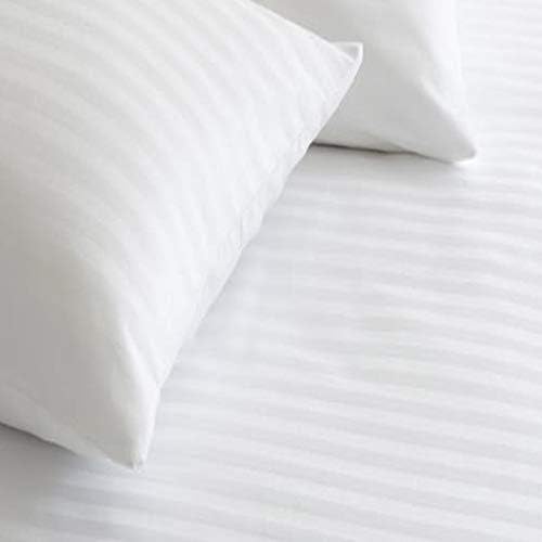 BEDWAY Luxury SUPER JUMBO PILLOWS Deluxe STRIPED Polycotton Bounce Back Hotel Quality Pillows (Pack Of 2)