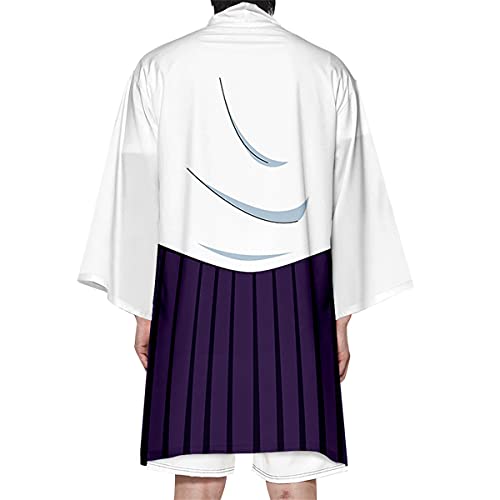 Image of Seidarise Men's Haori, Long Kimono Cardigan Jacket Japanese Style Flying Crane Seven Sleeves Open Front Coat