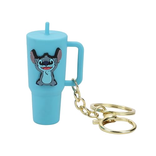 Bioworld Disney Stitch - Llavero de vaso azul, Disney Stitch Blue, Talla única