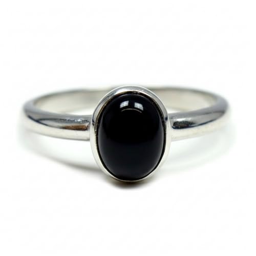 Bague argent 925 onyx noir bague astrologie ovale T48 sans irritation de peau