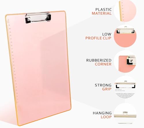 Image of Cubic Orange Premium Exam Clipboard - A4 Size Unbreakable Writing Pad with Metal Clip for Students, Office & Coaching Use