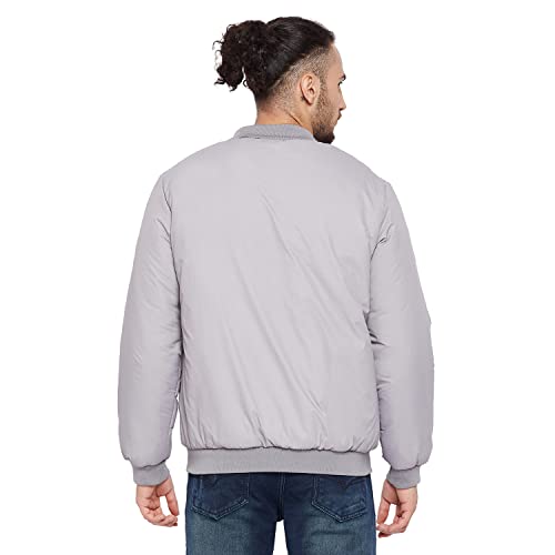 Image of Cantabil Grey Winter Wear Reversible Jacket Full Sleeve for Men l Jacket for Men l Winter Wear Jacket for Men (MJKT00054-GREY)