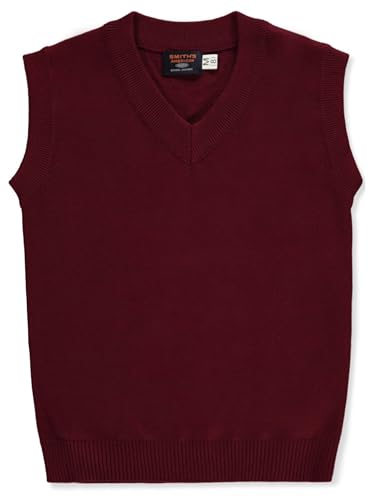 Smith's American Boys' Cardigan Vest - Burgundy, 10-123