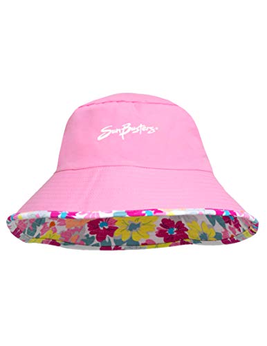 Girls Reversible Bucket Hat (UPF 50+), Prettyberry Pink, Medium2