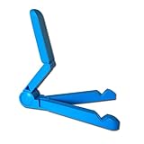 デスクトライアングル折りたたみスタンド タブレット/スマートフォン用 角度調整可能 コンパクト収納 (ブルー)