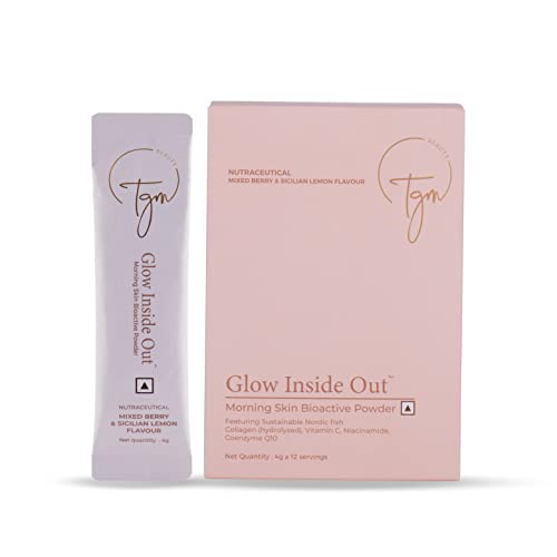 Tgm Beauty Nordic Marine Collagen Peptides With Coenzyme Q10 Niacinamide Vitamin C - Promotes Healthier Brighter Skin - Mixed Berries And Sicilian Lemon Flavor Non-Gmo Sugar-Free - 12 Sachets Pack #TOP1