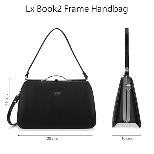 Image of Lavie Luxe Women's Book Satchel Frame Satchel Handbag | Satchel Bag for Work | Ladies Purse | Stylish Shoulder Bag | Gift For Women