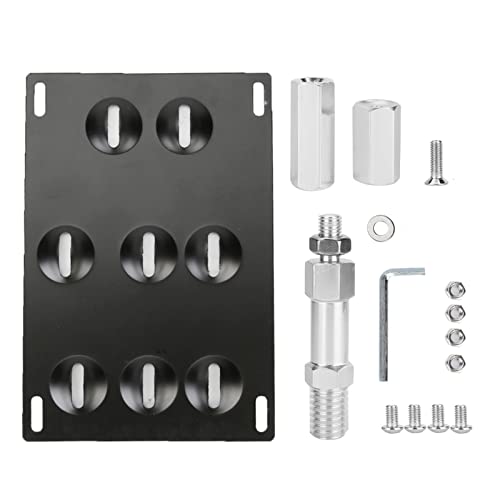 Tow Hook License Plate Mount, Car Front Bumper Tow Hook License Plate Mount Bracket 8 Holes Adjustable Holder by POCREATION - Used condition - US$8.38