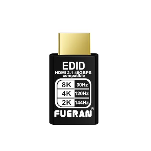 FUERAN 4K 120Hz HDMI 2.1 Dummy Plug,Virtual Display Emulator,displayport Dummy Plug 4k 120hz,Headless Ghost Display Adapter,8K 30Hz EDID Monitor 3840x2160@120HZ (8K/30Hz-4K/120Hz-1P)
