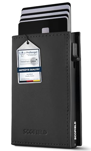 SF SCOFIELD Duality Magflip Slim Wallet ohne Münzfach | Kartenetui Herren für 9-10 Karten | Geldbeutel Portemonnaie mit RFID Schutz | Wallets for Men | Kreditkartenetui