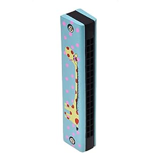 LAUDS Lot de 2 harmonicas en bois motif girafe 32 trous Bleu - Les Beatles, Paul McCartney, John Lennon, RIngo Starr, George Harrison LAUDS Lot de 2 harmonicas en bois motif girafe 32 trous Bleu – Image 4