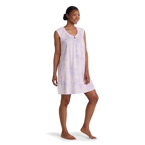 Image of Miss Elaine Short Cottonessa Nightgown, Short Sleeves and Beautiful Pattern Gown, Sleepwear & Loungewear