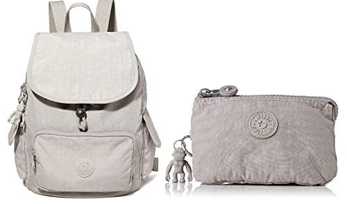Kipling City Pack S sac à dos femme gris 33cm avec trousse Creativity S assortie