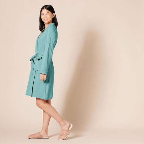 Image of Amazon Essentials Women's Lightweight Cotton Waffle Mid-Length Bathrobe (Available in Plus Size)