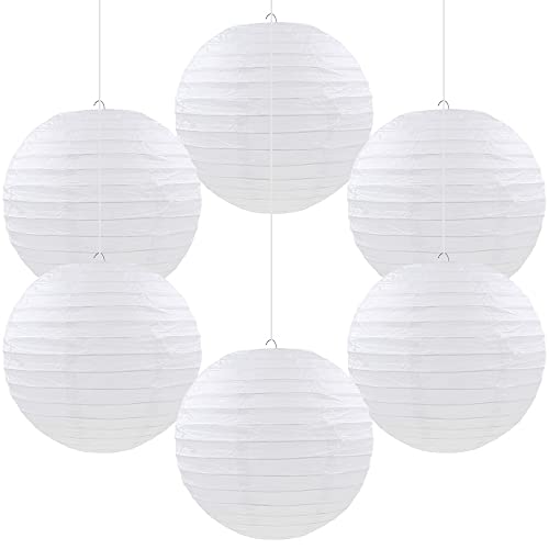 Hagao Paper Lanterns Decorative Round Chinese Paper Lanterns for DIY Craft Making 6pcs 8