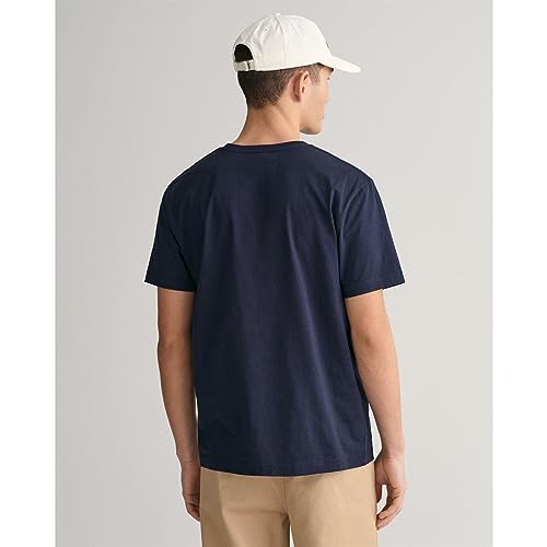 Gant Herren Reg Shield T-Shirt T Shirt, Evening Blue, XL EU – Ansicht 3