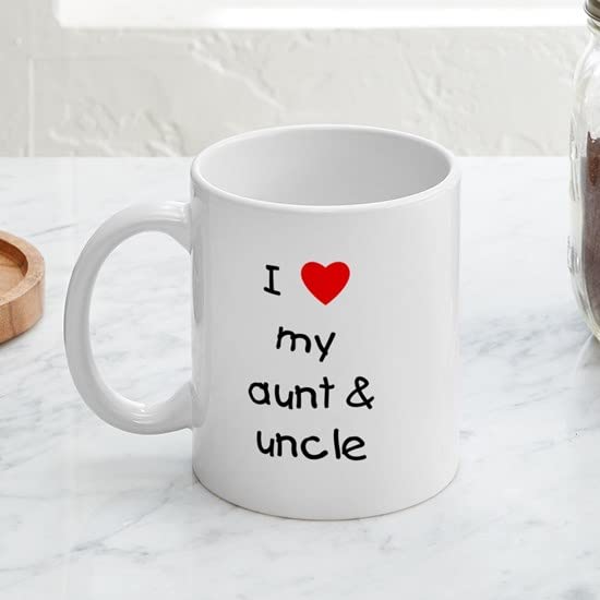 Taza de cerámica CaféPress I Love My Aunt & Uncle 11 oz miniatura 4