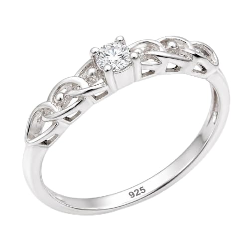 Image of KYAT 925 Sterling Silver Adjustable Ring for Women | Square Princess Cut Purple Amethyst Zircon Stone | Baguette CZ Side Stones | Valentine Gift, Birthday Gift for Girls | Free Size Ring