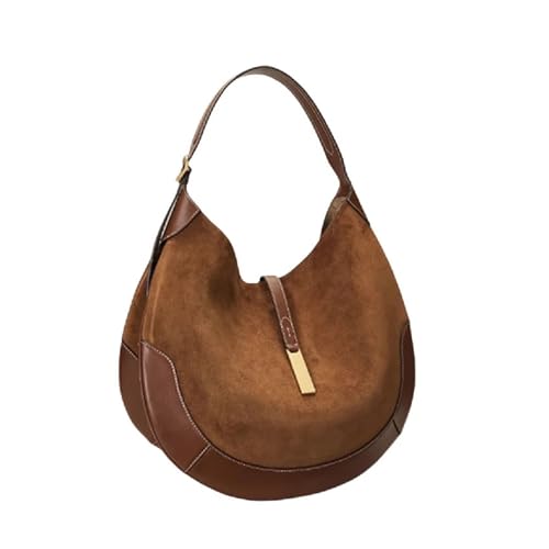 Sac à bandoulière vintage en daim grand sac à main tendance mode femme chic 2025