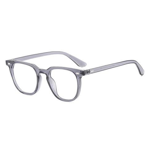 LJCZKA Blue Light Blocking Glasses Gaming Computer Glasses Women & Men Vintage Square Blue Light Glasses Anti Glare Headache Eyes Strain Glasses (ClearGreyClear)