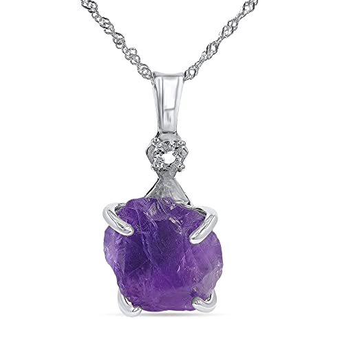 Raw Gemstone Crystal Pendant Chain and...