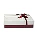 Produktbild Emartbuy Starre Geschenkbox, 24,5 x 17 x 6,5 cm Burgunderkiste mit Creme Deckel und Zierband