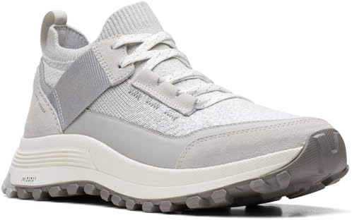 Clarks Women's ATL Trek Knit Sneaker, Light Grey Combination, 10 | Image 2