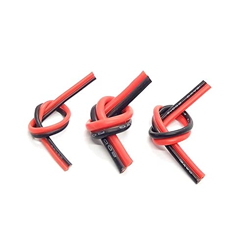 Cable de Cobre de 2/5/10 Metros, 2 Pines, Cable de electrones 26 24 22 20 18 16 14 12 10 8 AWG, Goma de Silicona, lámpara LED Suave, Cable de extensión de iluminación, Negro y Rojo