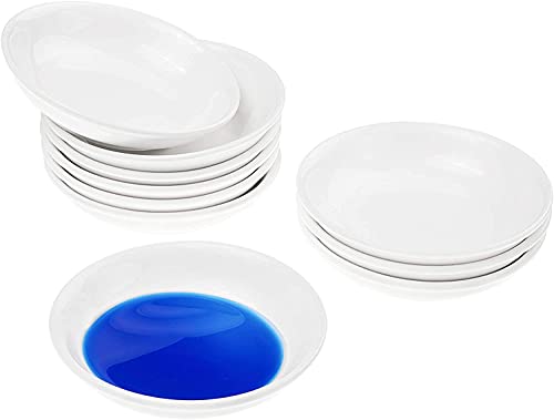 10PCS Round Porcelain Watercolor Paint Palette,Round Ceramic Artist Paint Palette Container Dish for Painting