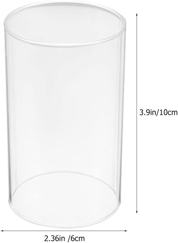 Uonlytech Clear Glass Candle Covers 3.93 Inch Open Ended Cylinder Candle Lampshade for Home Decorative Candleholder Hurricane Shade - Image 2
